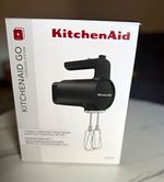 KitchenAid Go 7-Speed Cordless Hand Mixer Black w/ Beaters & USB Cable