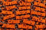 Personalised 3D Printed Pumpkin Keyring Custom Name Halloween Bag Charm Gift
