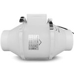 AirTech-UK Elite Inline Extractor Fan 100mm/4" Dual Speed Silent Fan with Timer
