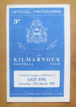 KILMARNOCK v EAST FIFE 1957/1958 *Good Condition Football Programme*