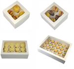 PREMIUM Windowed Mini Cupcake Boxes for 4, 6, 12 & 24 Cup Cakes With Inserts