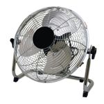 12 Inch Floor Fan 3 Speed Chrome Metal Air Movement Hydroponics