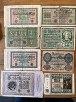 8 Vintage German Banknotes From 1907 to 1923 20 Marks to 100 000 Marks Job Lot