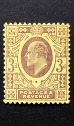King Edward Vll GB 3d SG.233b Mint NH Well Centred Good Perforation VF