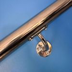 Handrail Mirror Polished Stainless Steel 316 with Round Brackets & Flat Ends