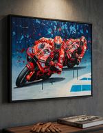 Marquez & Bagnaia Ducati prints on Canvas or silk paper by Greg Tillett MotoGP