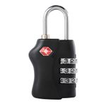 TSA Approved Padlock Code Combination 3 Digit Travel Suitcase Luggage Lock Black