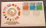 1973 John Pinches EEC Medallic First Day Cover 25.68g Sterling Silver Proof PNC