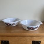 Vintage Tally Ho JAJ Pyrex Large Minimum 3 Pint Casserole Dish x 2 Excellent