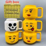 LEGO Head Retro Ceramic 250ml Mug / Cup Cute Fun 7 Designs Gift Boxed Brand New
