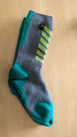 SealSkinz MTB Mid Socks Hydrostop Grey Leaf & Lime Green 9-11 Waterproof Hicking