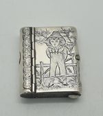 Scarce Solid Silver Book Slow Burn Vesta Case Sampson Mordan & Co 1881
