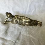 Cast Metal  Laying Down Buddha Statue  24cm Length