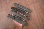 vintage solid Iron Gothic gate door tool box trunk chest hinges Barn Rusty 2 pcs