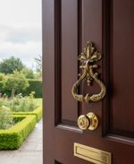 Engraved Brass Victorian Door Knocker | Heavy, 30cm Antique Style