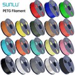 SUNLU PETG 3D Printer Filament 1.75MM 1KG Spool Clog-Free High Precision