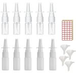 5PCS Empty Nasal Spray Bottles 10ml-60ml – Refillable White Plastic Fine Mist Pu