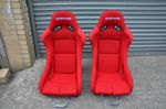 2x XL size Bride MR Red Sport. Fibre glass back. Bucket seats racing