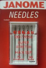 JANOME OVERLOCK NEEDLES OVERLOCKER HAx1SP (ballpoint stretch) HA-1SP 11-14 MIX