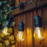 100FT Festoon Outdoor String Lights 30 Socket S14 LED Bulb Garden Wedding Lights