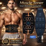 EMS Abdominal Muscle Toning Trainer ABS Stimulator Toner Fitness Weight Loss