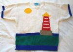 Vintage Lighthouse Knit Sweater Short Sleeved Jumper
