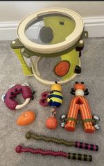 B Battat Toddlers Music Set Parum Pum Toy Drum Box with Instruments