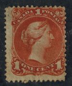 Canada 1868 QV SG 55 1 Cent Red Brown on Medium Stout Paper MOG GEM