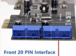 PCI Express to Dual USB 3.0 Card PCI-e to Internal 20Pin Male Desktop Full Size