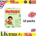 12 packs Huggies Natural Care Skin Loving with Aloe Vera 672 Baby Wipes