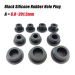 Black Snap-On Hole Plug Silicone Rubber Blanking Seal Bung Pipe Tube 6.8-201.5mm