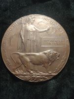 Bronze World War 1 Memorial Plaque With Original Letter Of Condolence