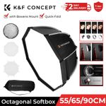 K&F CONCEPT 55/65/90cm Octagonal Softbox with Bowens Mount Quick-Fold for Camera