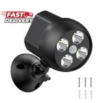 NICREW Battery Powered Outdoor Security Light with PIR Motion 1 Pack, Black