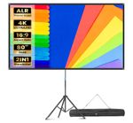 4K 16:9 HD 80" ALR Projector Screen with Tripod Stand Adjustable Outdoor Canvas