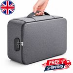 Fireproof Waterproof Document Box with Lock Expandable File Storage Box