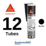 12 x Sikaflex 522 Adhesive Sealant, BLACK, 1/27 Expiry, Brand New