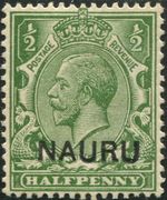 Nauru 1916 SG1 ½d yellow-green KGV ovpt MH