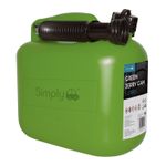 5L Jerry Can Petrol Fuel Garage Workshop Plastic Flexible Spout Green 5 Litre