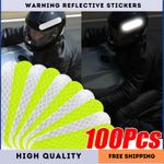 10-100pcs Reflective Helmet Stickers Night Safety Strips for Bike/Moto/Car