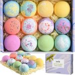 12 Pieces Bath Bombs Gift Set, Handmade Oil SPA Kit, Fizzy Bubble Bath Bombs