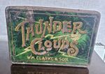 LARGE THUNDER CLOUDS TOBACCO TIN WM CLARKE & SON VINTAGE ANTIQUE