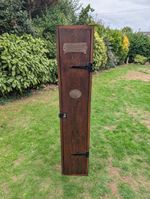 Antique - Gun Locker Cabinet - Tall Thin Solid Wood & Metal Framing - Rare