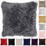 4 x Faux Fur Cushion Covers Soft & Cuddly 43x43cm Long Pile High Quality