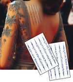 Hollywood-Inspired Semi-Permanent Sacred Scripture Tattoo - Upper Back Design