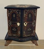 Rare Antique Inlaid Kingwood Miniature Table Top Cabinet Trinket Box 19th C