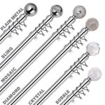CHROME Extendable Metal Curtain Pole Poles 28mm Includes Finals Rings Fittings 