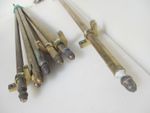 Antique Brass Stair Rods x8 & Clips x16 Victorian Vintage Acorns 27.5"L