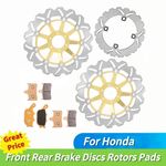Full Front Rear Brake Discs Rotors Pads For Honda VTR 1000 F Firestorm 1997-2006