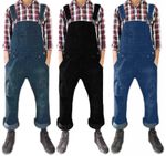 Mens Women Denim Dungarees Full Length Cotton Casual Jumpsuit Pants Bib Overalls